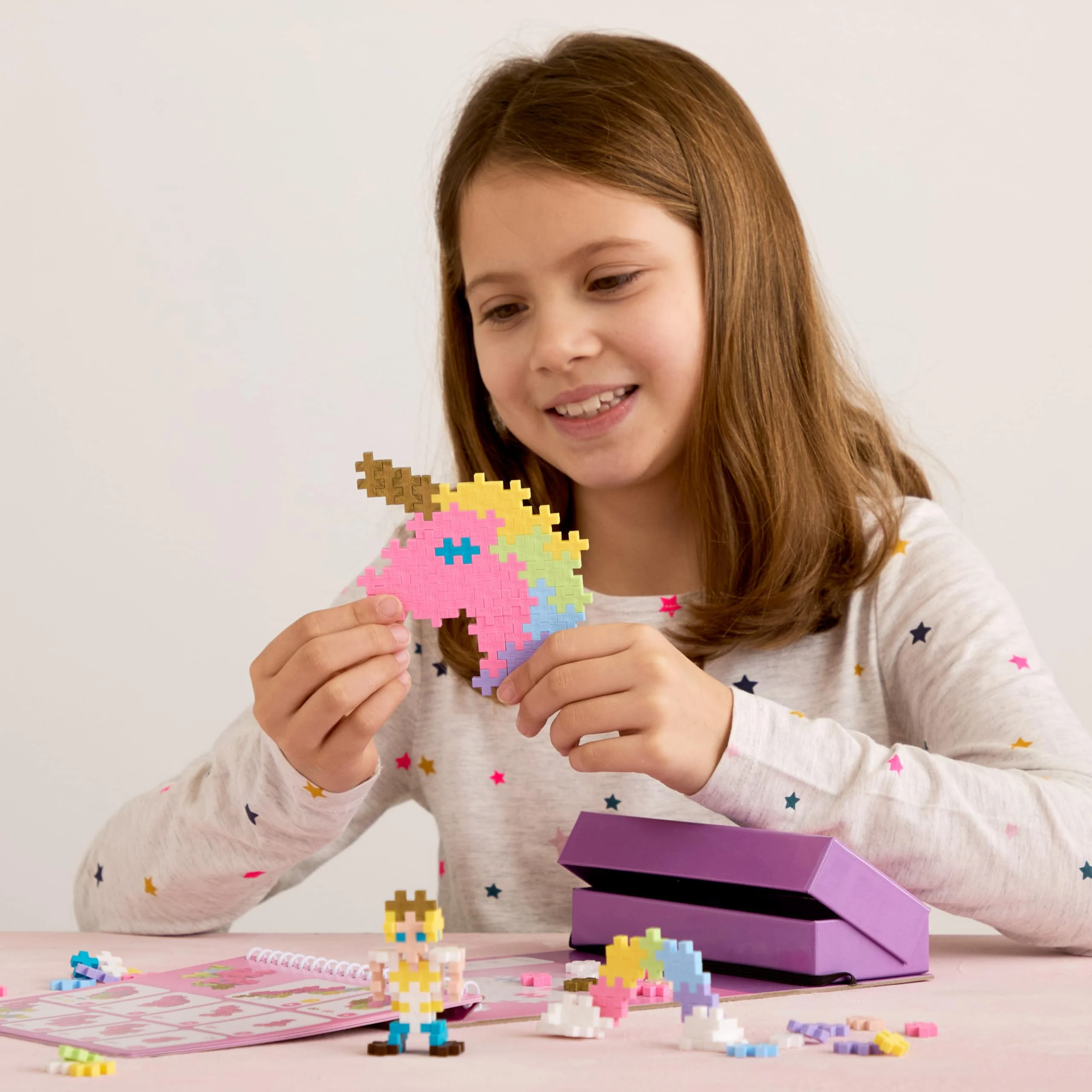 Plus Plus Puzzle By Number Activity Pad, Kids Travel Activities, Interlocking Mini Building Blocks, 3D Puzzle Stem Toy for Kids - Fairytale - Image 8