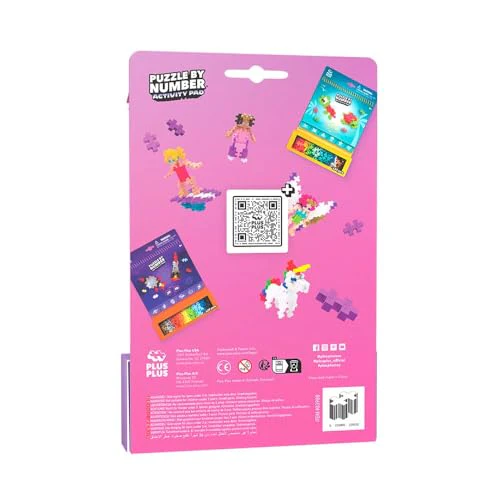 Plus Plus Puzzle By Number Activity Pad, Kids Travel Activities, Interlocking Mini Building Blocks, 3D Puzzle Stem Toy for Kids - Fairytale - Image 9