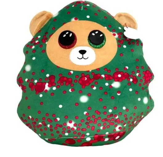 Plush Toy TY Squish-A-Boos (Squishies) Plush, EVERETT the Christmas Tree Bear
