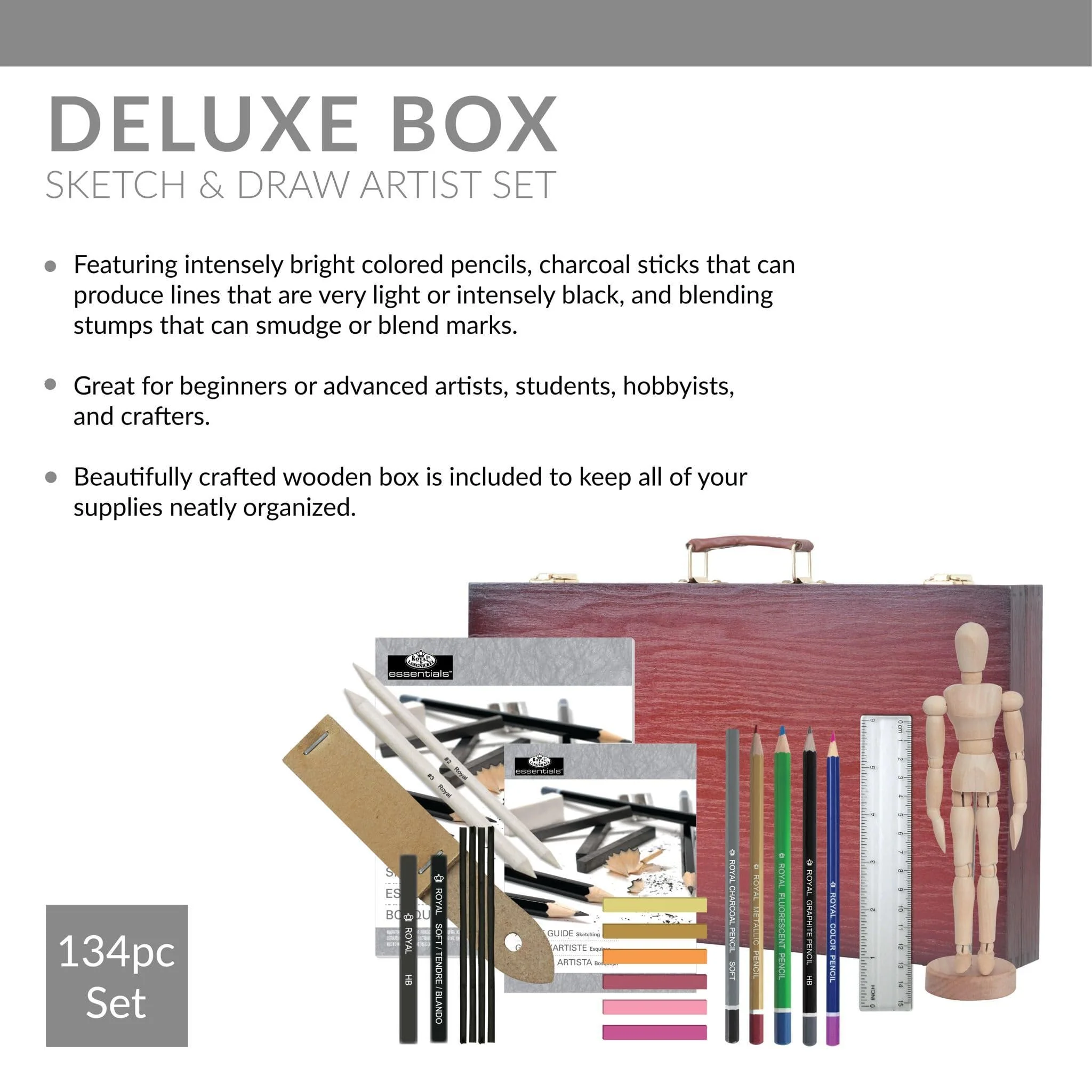 Royal & Langnickel Sketch & Draw Art Set, Premier Chest, Sketching & Drawing, 134 pcs - Image 4