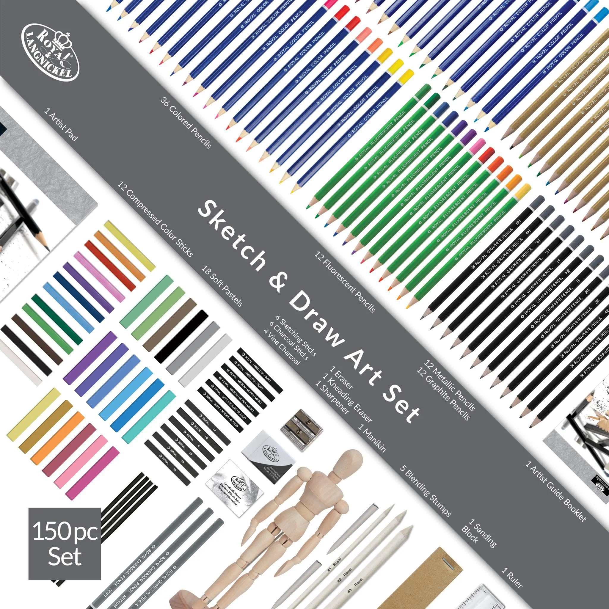 Royal & Langnickel Sketch & Draw Art Set, Premier Chest, Sketching & Drawing, 134 pcs - Image 5