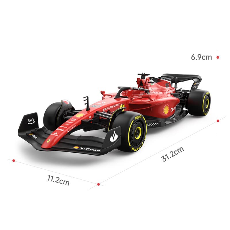 RASTAR Ferrari F1-75 Model RC Car, 1/18 Scale 2022 Ferrari Formula 1 Remote Control Car F1 Racing Car, Raced by Charles Leclerc - Image 7