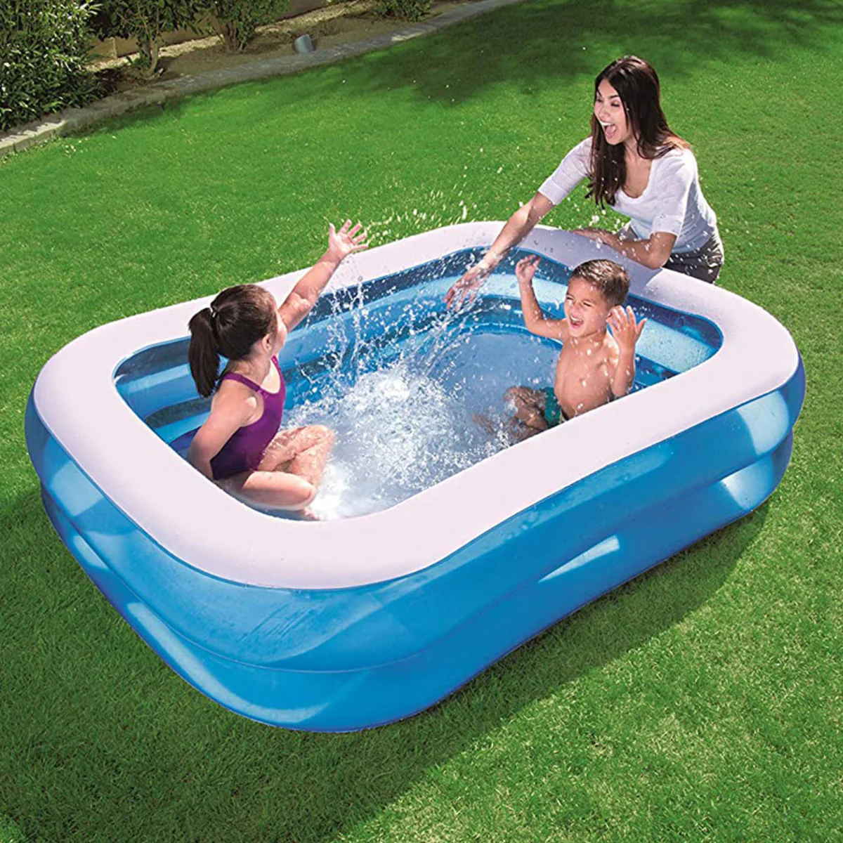 Rectangular Pool 6'7" x 59" x 20" in full color box Age 6+ - Image 2