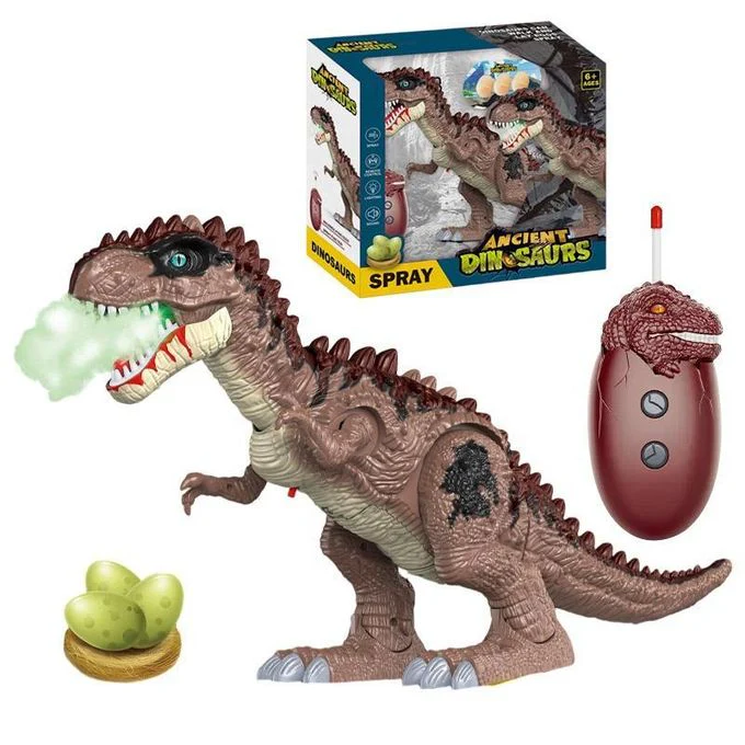 Remote Control Dinosaur Toy For Kids , Spray Function, Walking and Egg Laying, Realistic Tyrannosaurus Rex With Mist Effect