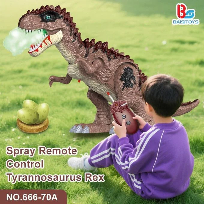 Remote Control Dinosaur Toy For Kids , Spray Function, Walking and Egg Laying, Realistic Tyrannosaurus Rex With Mist Effect - Image 3