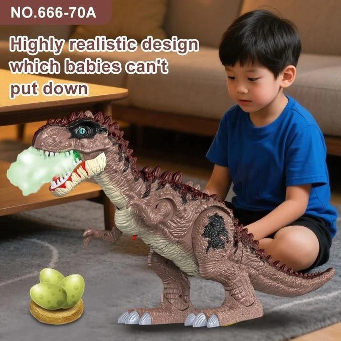 Remote Control Dinosaur Toy For Kids , Spray Function, Walking and Egg Laying, Realistic Tyrannosaurus Rex With Mist Effect - Image 4