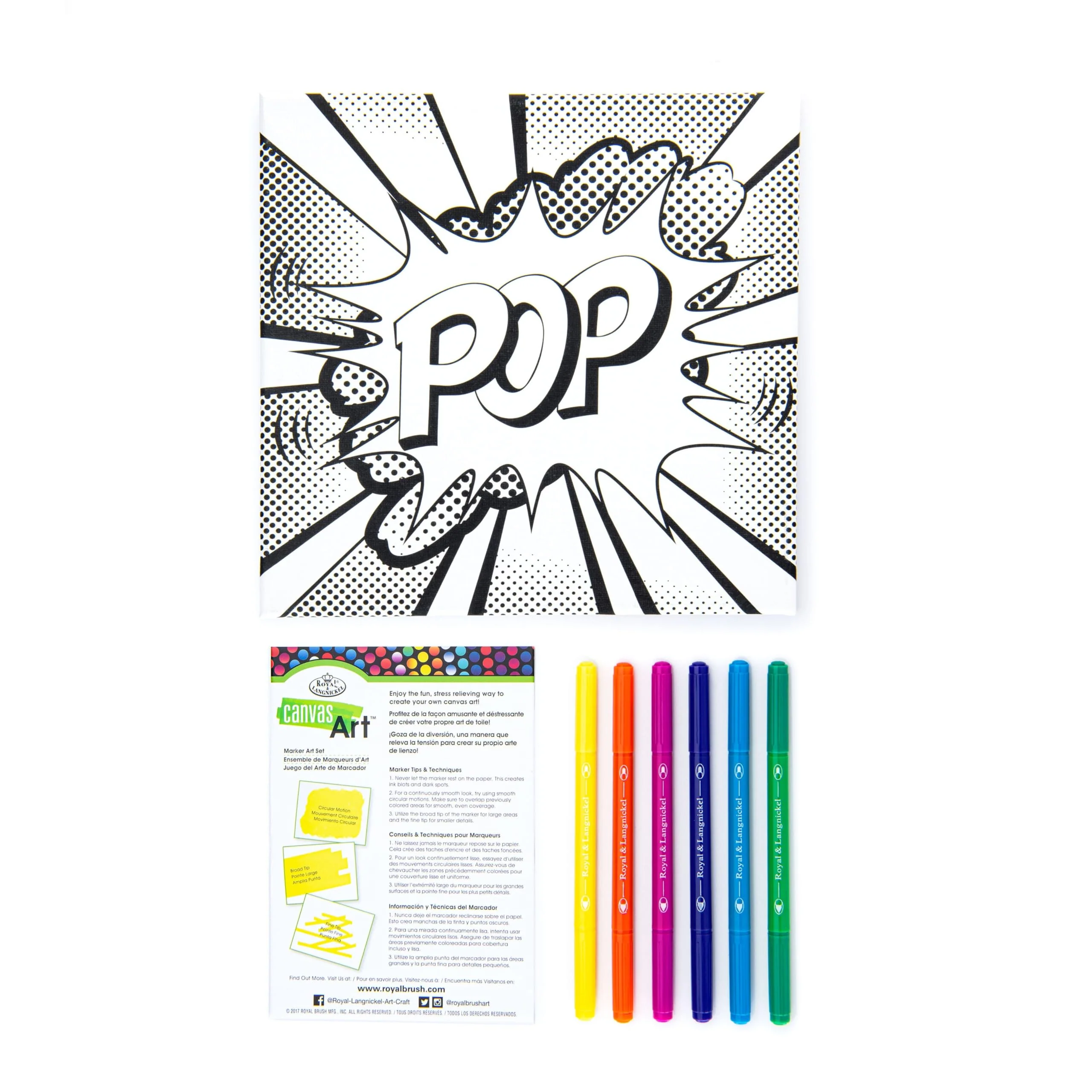 Royal & Langnickel 8pc Canvas Art Marker Art Set, Comic Strip - Image 2