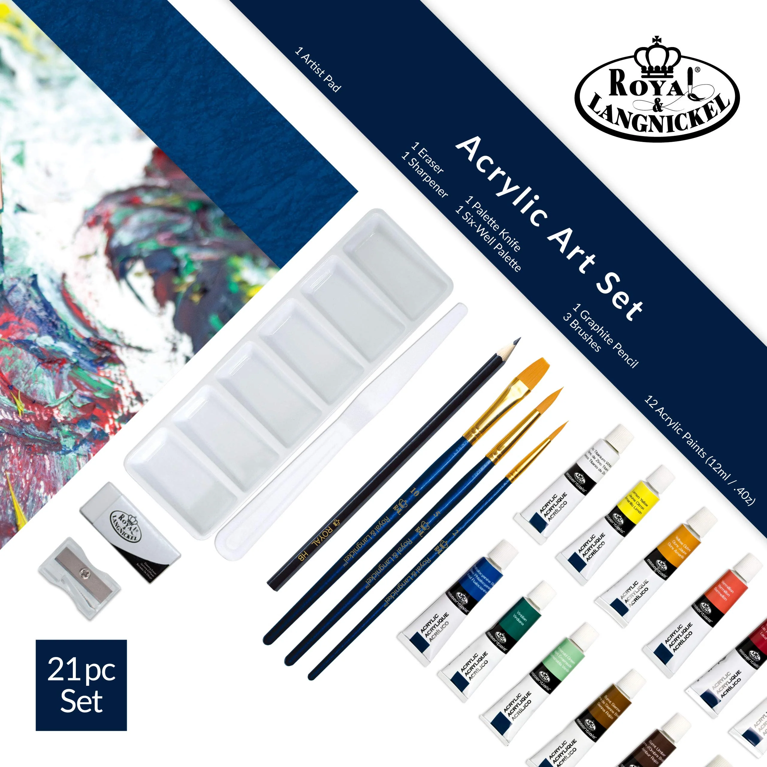 Royal & Langnickel Essentials 21 Piece Acrylic Painting Box Set - Image 5