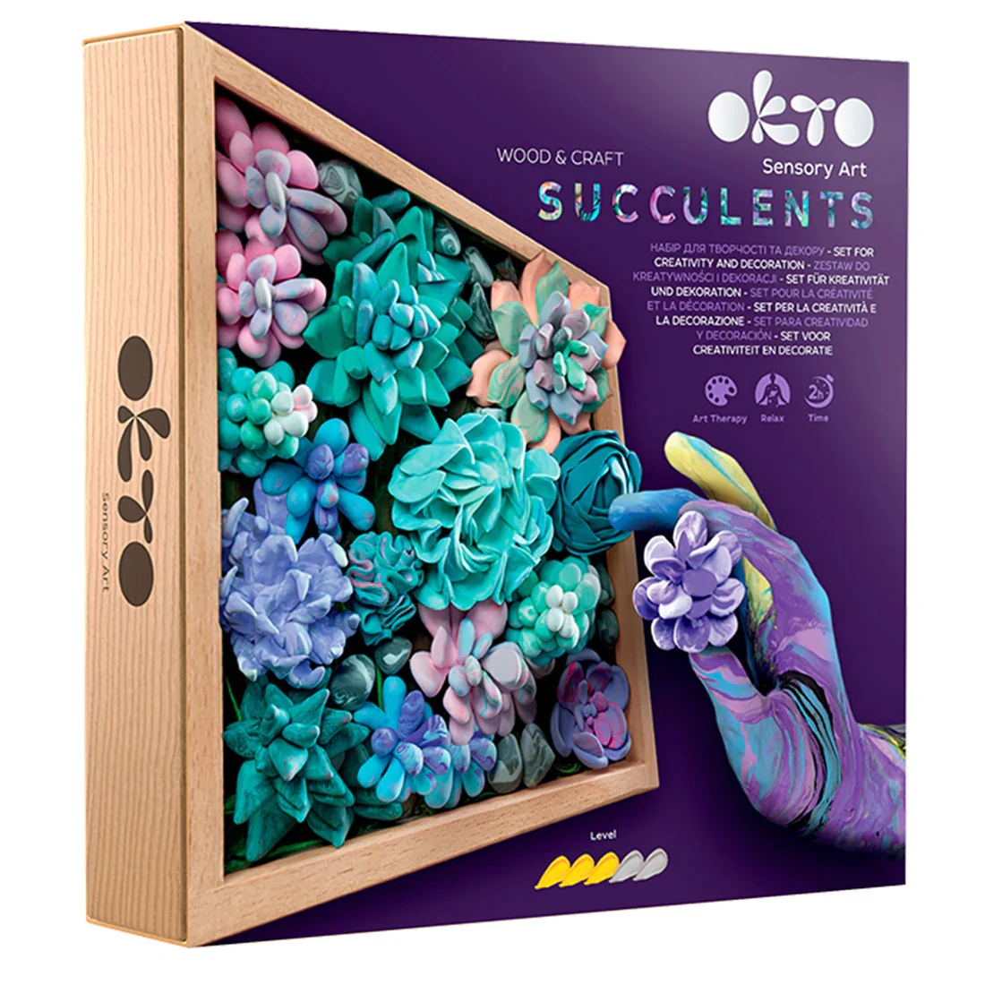 Sensory Art Wood and Craft Succulents, Set for Creativity And Decoration