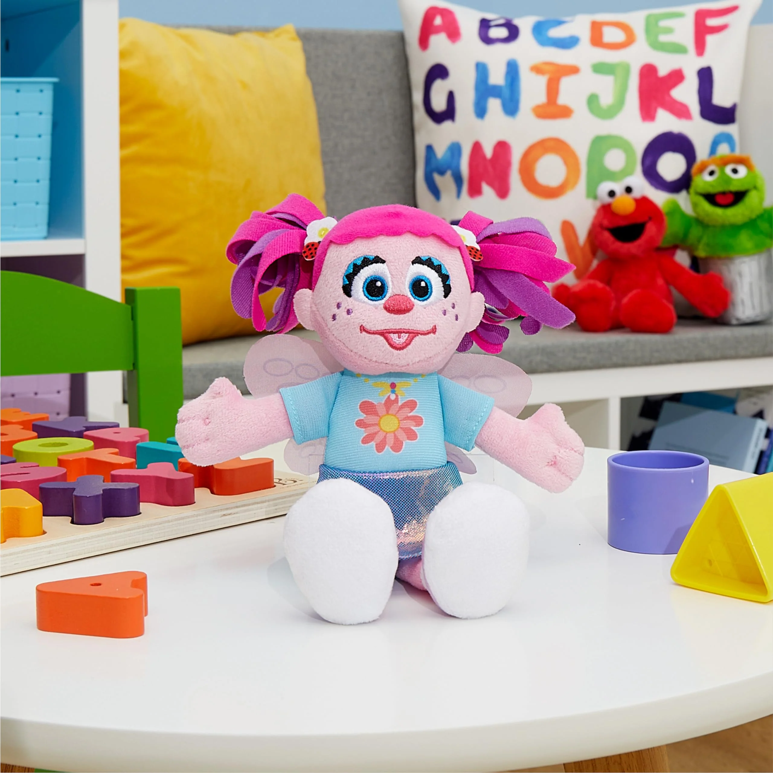 Sesame Street Friends 8-inch Abby Cadabby Sustainable Plush Stuffed Toy, Kids Toys for Ages 18 Month by Just Play - Image 3