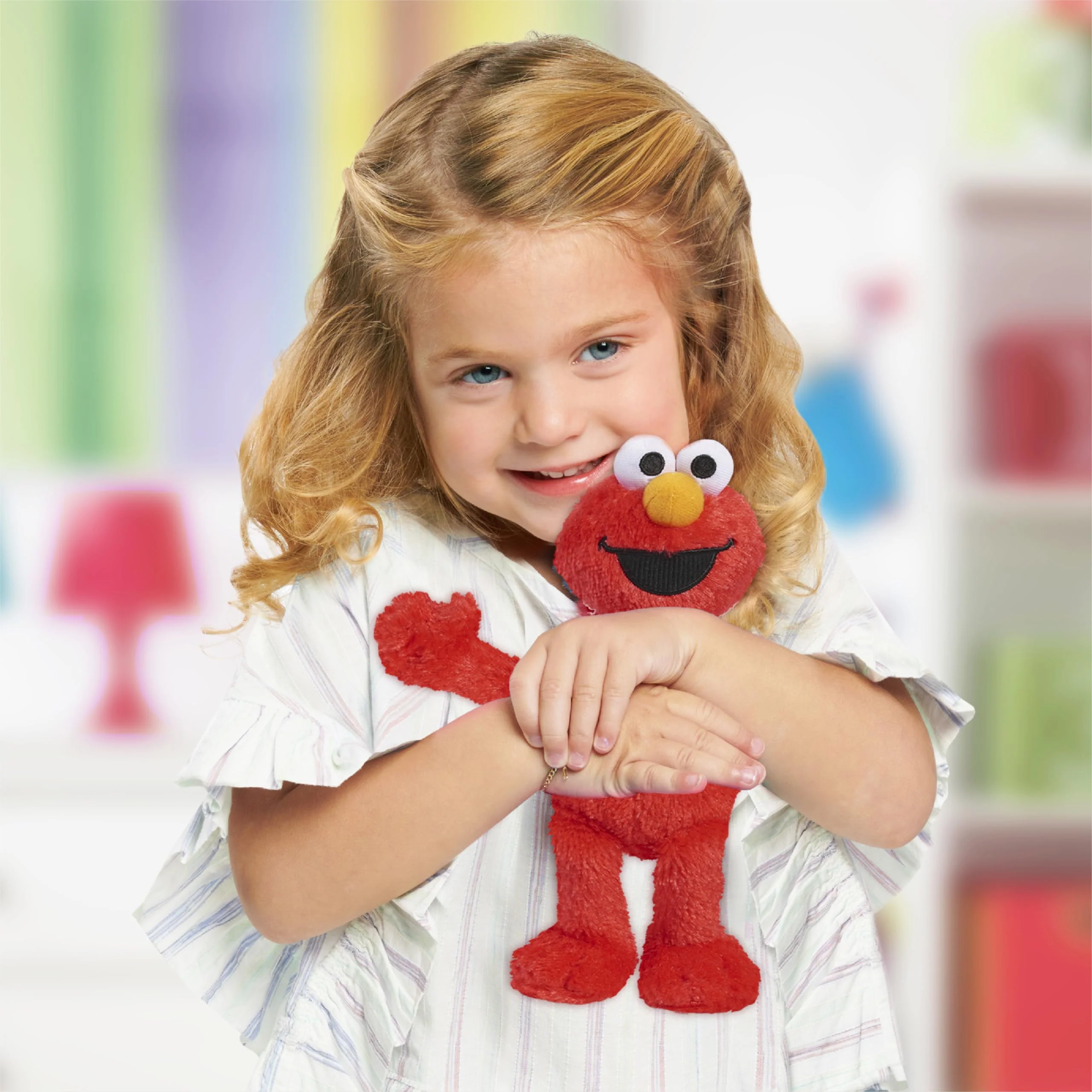 Sesame Street Friends 8-inch Elmo Sustainable Plush Stuffed Animal, Kids Toys for Ages 18 Month by Just Play - Image 6