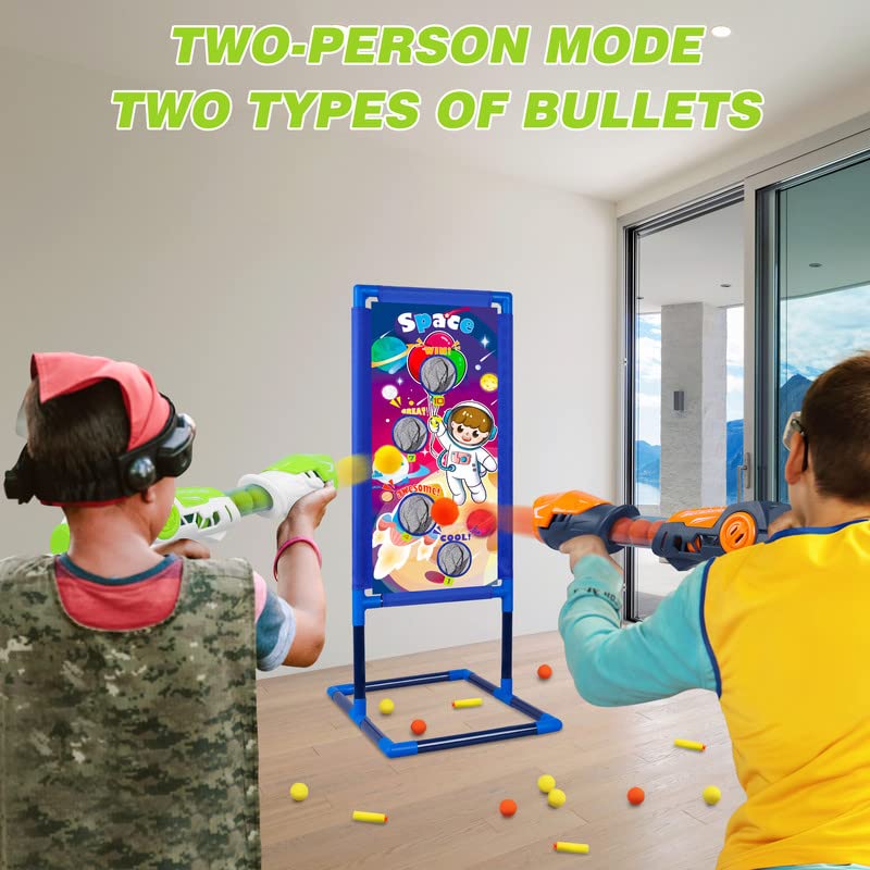 Shooting Game Toy for Boys, Foam Ball Popper Air Guns with Standing Shooting Target, 24 Foam Balls & 18 Soft Bullets, Compatible With Toy Guns - Image 4