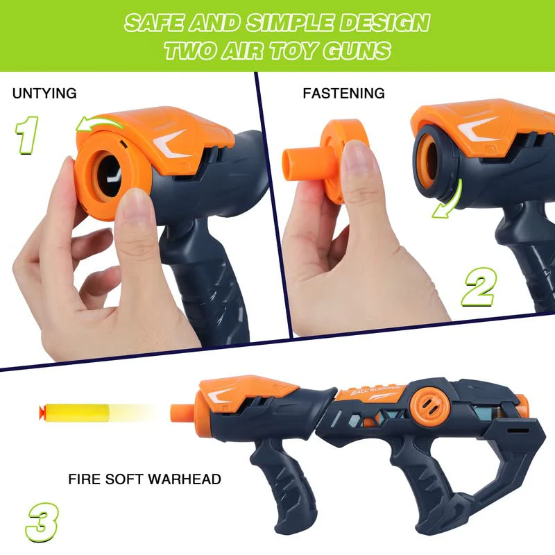Shooting Game Toy for Boys, Foam Ball Popper Air Guns with Standing Shooting Target, 24 Foam Balls & 18 Soft Bullets, Compatible With Toy Guns - Image 5