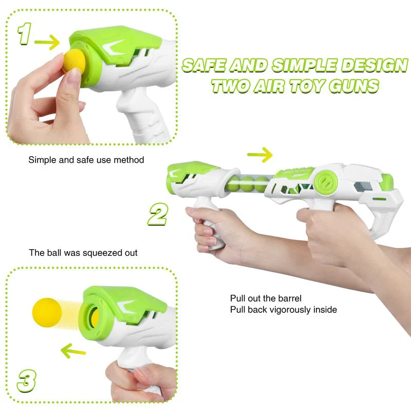Shooting Game Toy for Boys, Foam Ball Popper Air Guns with Standing Shooting Target, 24 Foam Balls & 18 Soft Bullets, Compatible With Toy Guns - Image 7