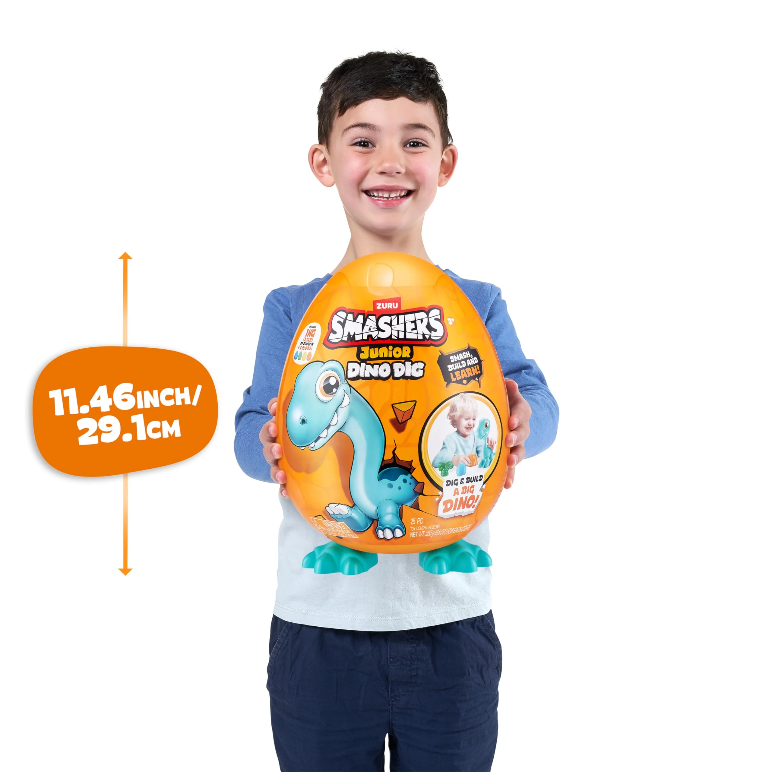 Smashers Junior( vary) Large Egg (T-Rex) by ZURU 18+ Surprises Compounds Mold Dinosaur Preschool Toys Build Construct Sensory Play for Kids - Image 6