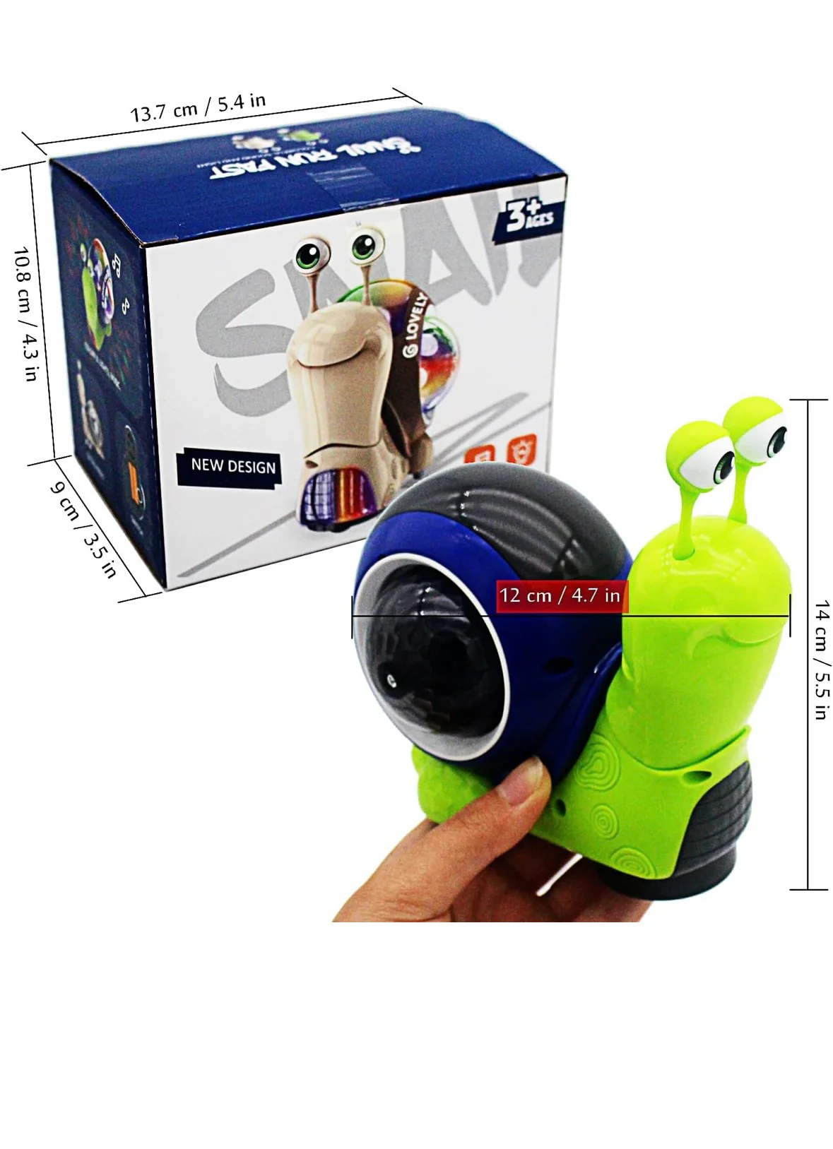 Electric Cute Toy Snail Electronic Animal Crawl, Play Music, Luminous Light - Image 2