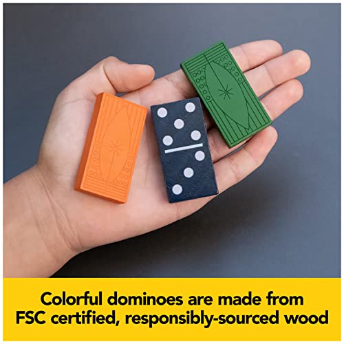 SPIN MASTER GAMES Mindful Classics, Double-Six Wood Dominoes Set Sustainable Classic Games with Wood Storage Case, for Adults and Kids Ages 8 and up - Image 6