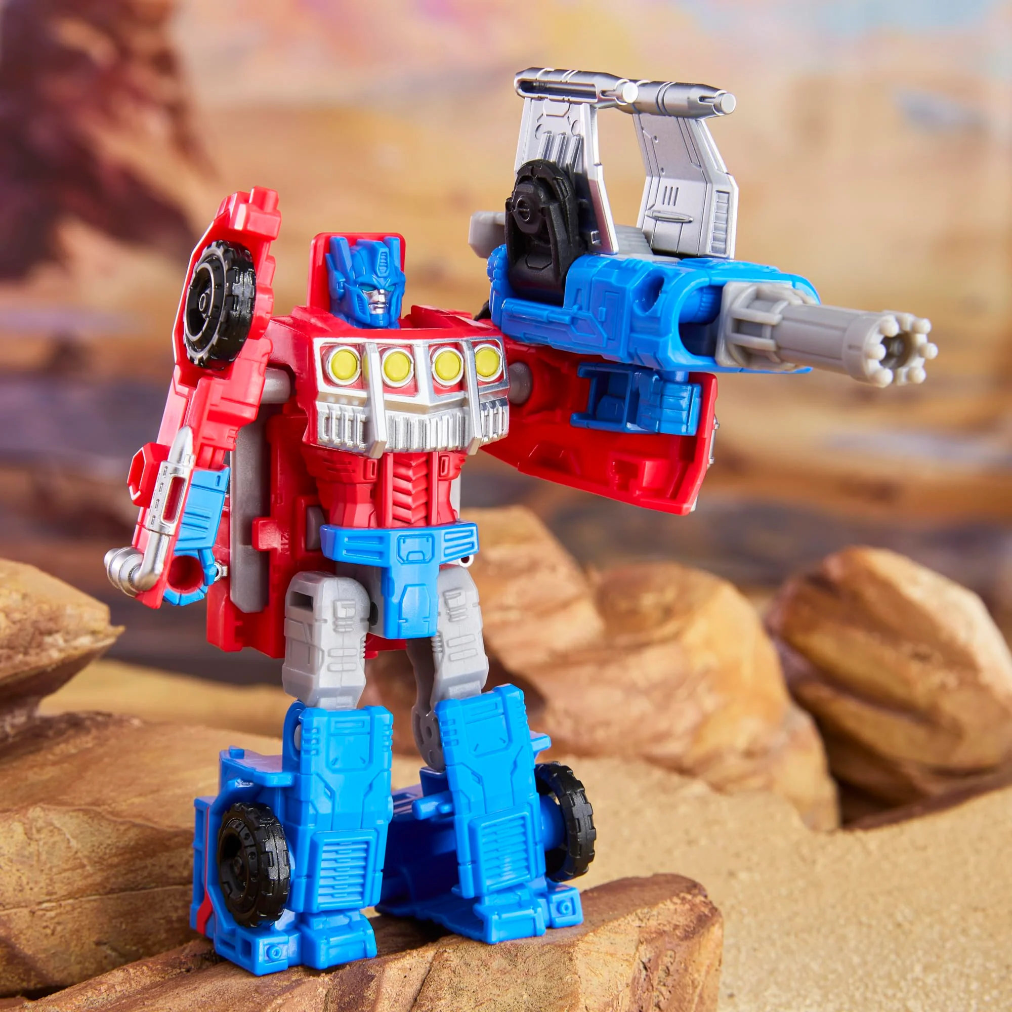 Transformers CYBERWORLD Optimus Prime Armored Cyber Changers 4-Inch Action Figure, Quick Change to Truck Mode, Robot Toys for Boys and Girls, Kids Christmas Stocking Stuffers, Ages 6+ - Image 5