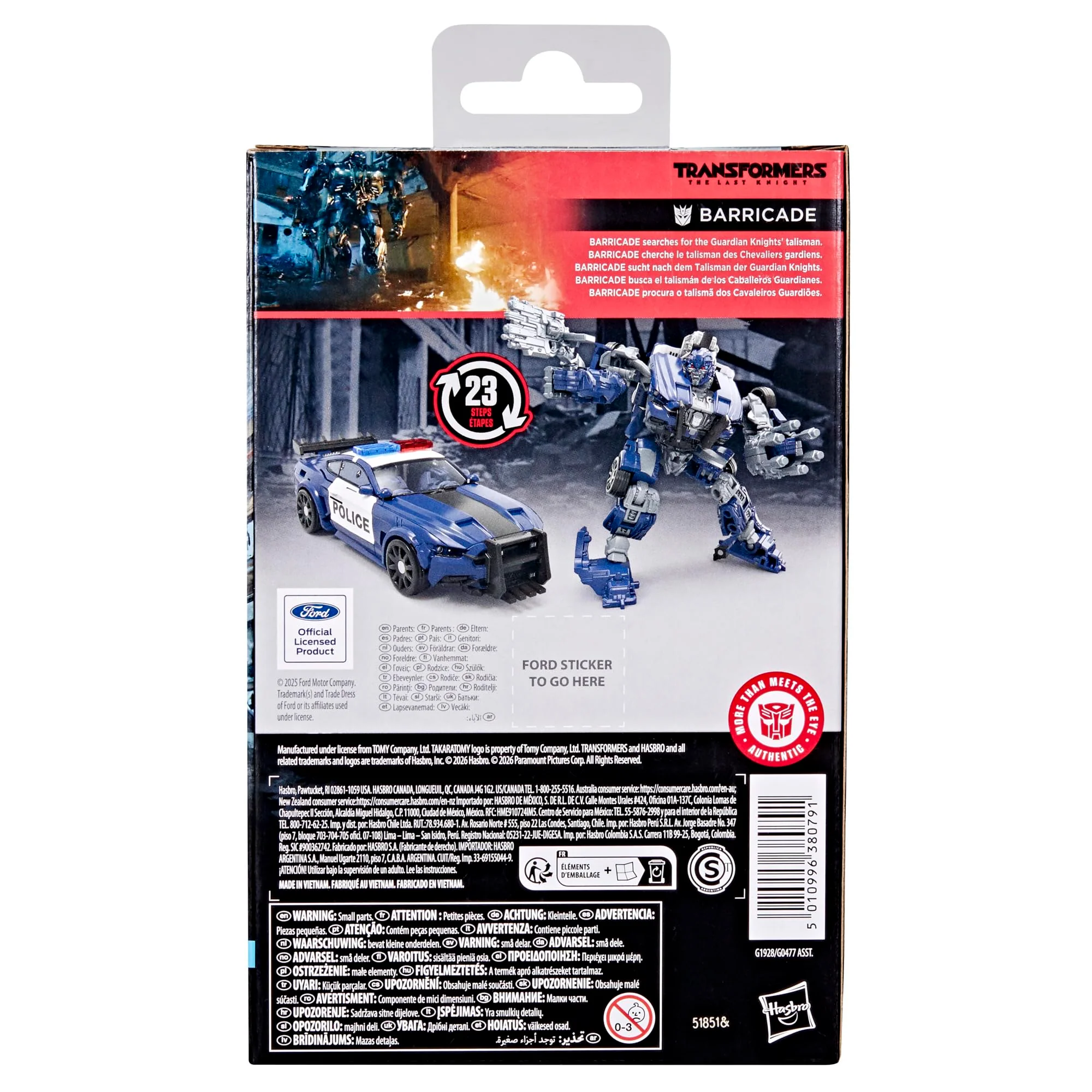 Transformers Studio Series The Last Knight Barricade Deluxe Class 4.5-Inch Converting Action Figure, Robot Toys for Ages 8+ - Image 3