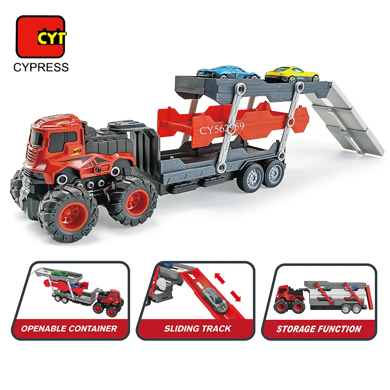Vehicle Toy Carrier Trucks Transport Vehicles With Metal Die-cast Cars Set For Boys - Image 2