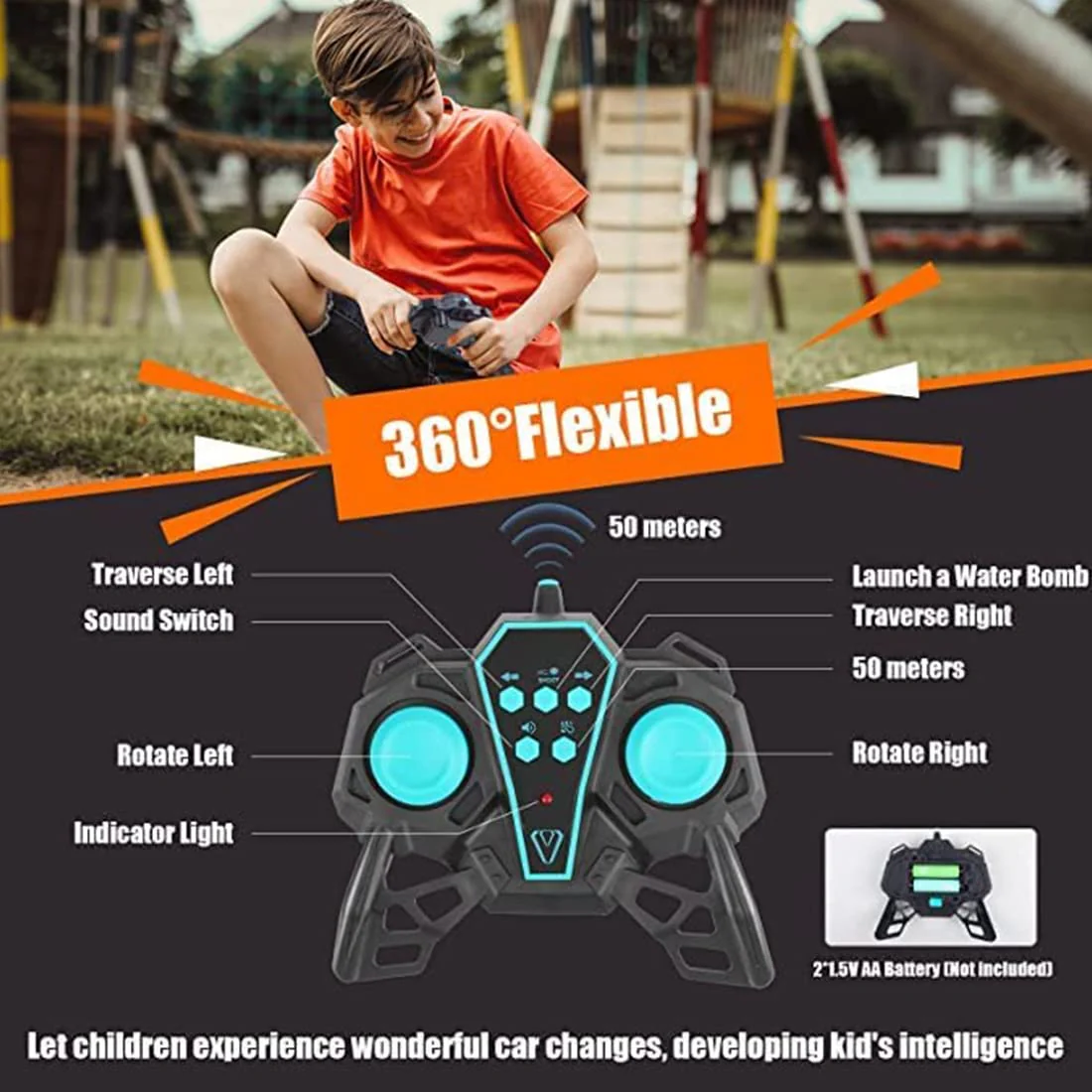 Wembley Rechargeable F1 Super Drifter 360° Rotation Remote Control Smoke car with LED Lights | 1:14 Fog Stunt High Speed 25KM/H Race Remote Control Fast Stunt Toy Car - Image 5