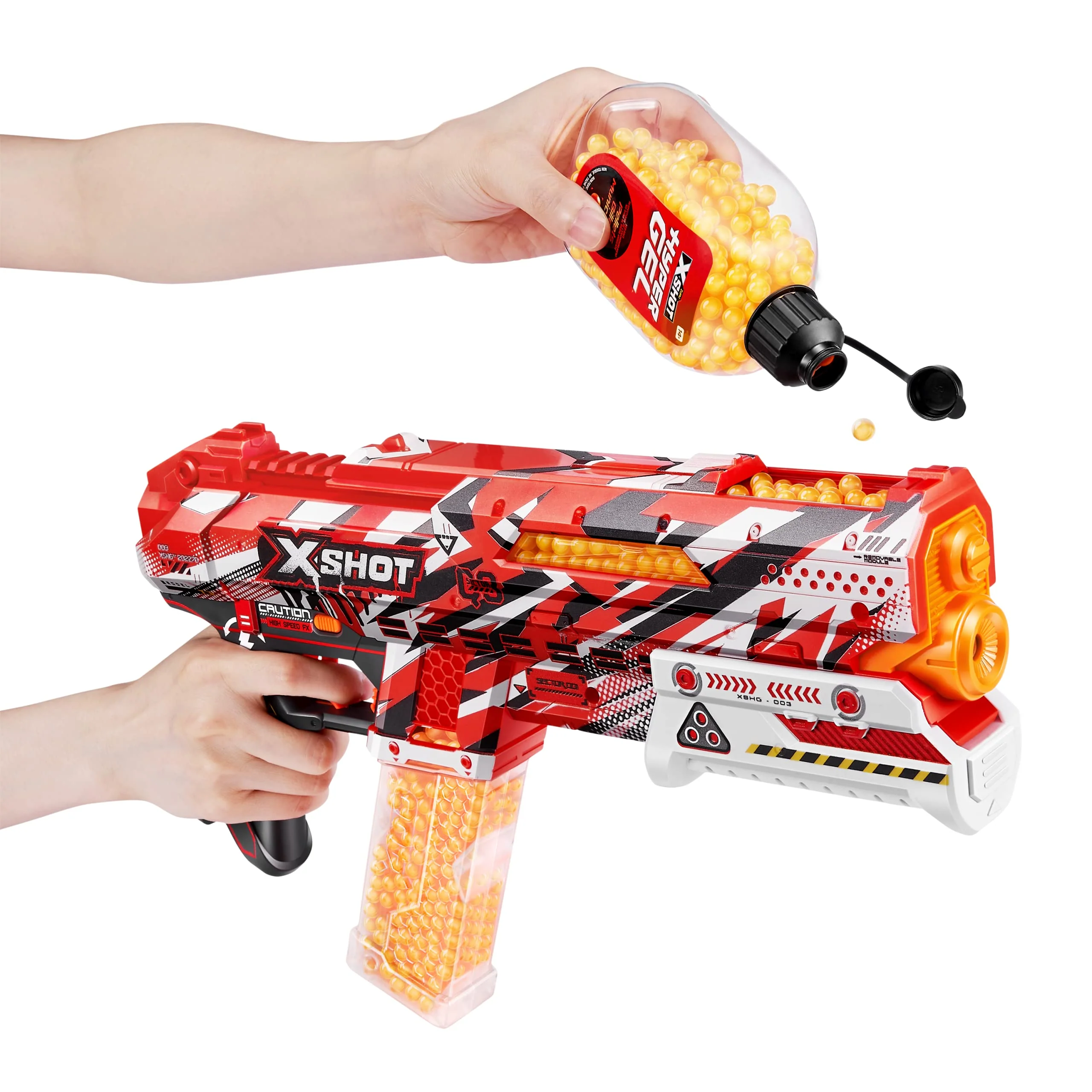 XShot Hyper Gel Clutch Blaster, Manual Prime Gel Blaster & 5,000 Hyper Gel Pellets, 100 Capacity Hopper & 400 Capacity Mag, Eyewear, Ages 14 & Up by ZURU - Image 7