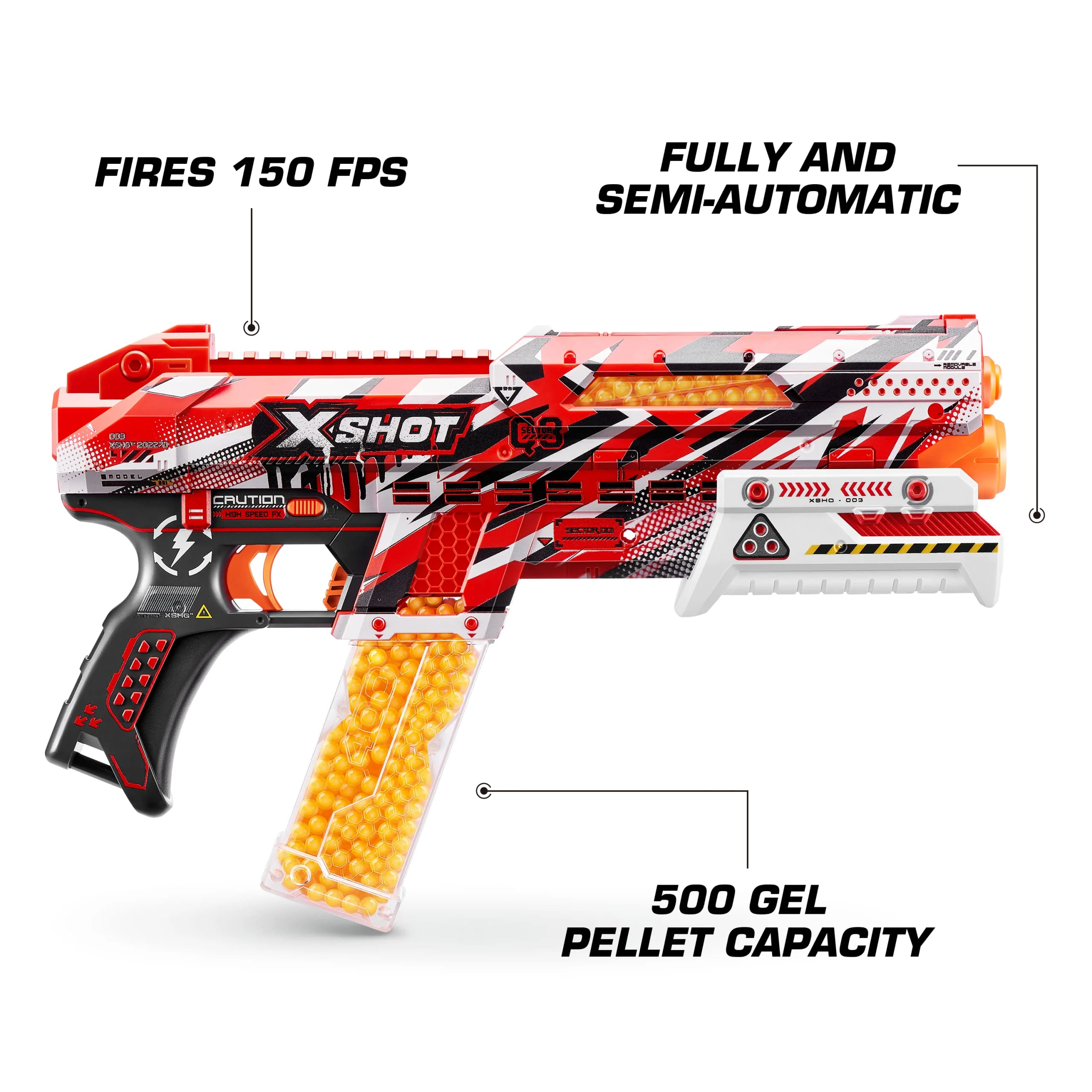 XShot Hyper Gel Clutch Blaster, Manual Prime Gel Blaster & 5,000 Hyper Gel Pellets, 100 Capacity Hopper & 400 Capacity Mag, Eyewear, Ages 14 & Up by ZURU - Image 8