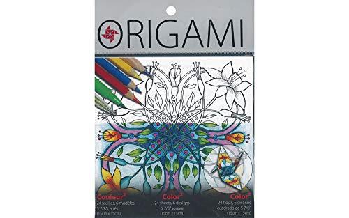 Origami Paper Yasutomo Color2 , 5-7/8 x 5-7/8 Inches, Yuzen Patterns, 24 Sheets
